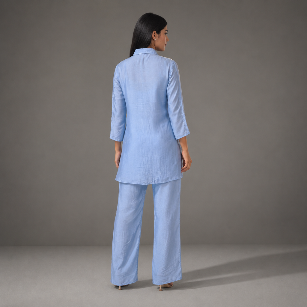 The Powder-Blue Tassel-Fringe Coord Set