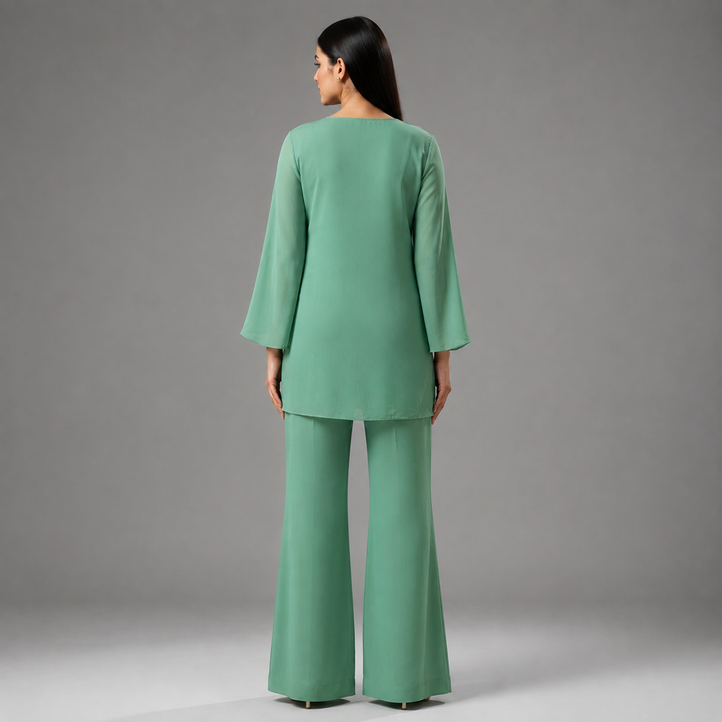 The Sage-Green Bell-Sleeve Coord Set
