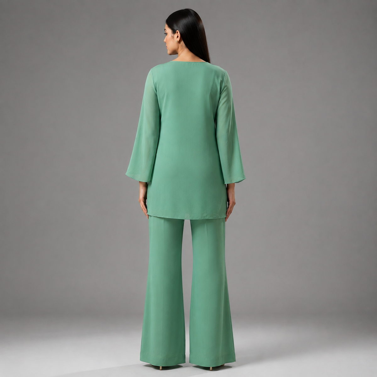 The Sage-Green Bell-Sleeve Coord Set