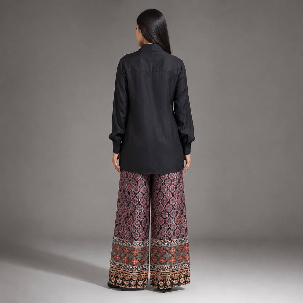 The Black Medallion-Print Coord Set