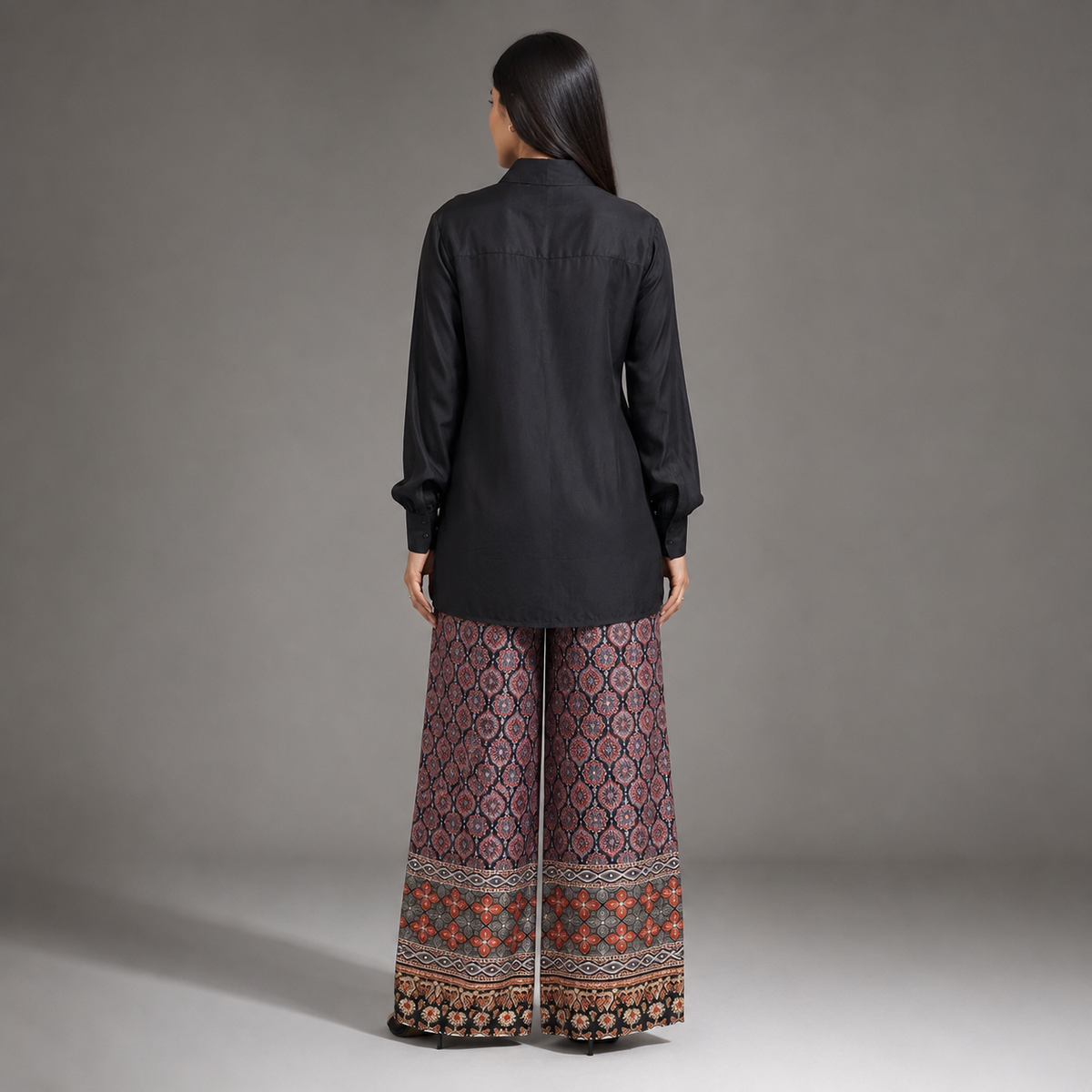 The Black Medallion-Print Coord Set