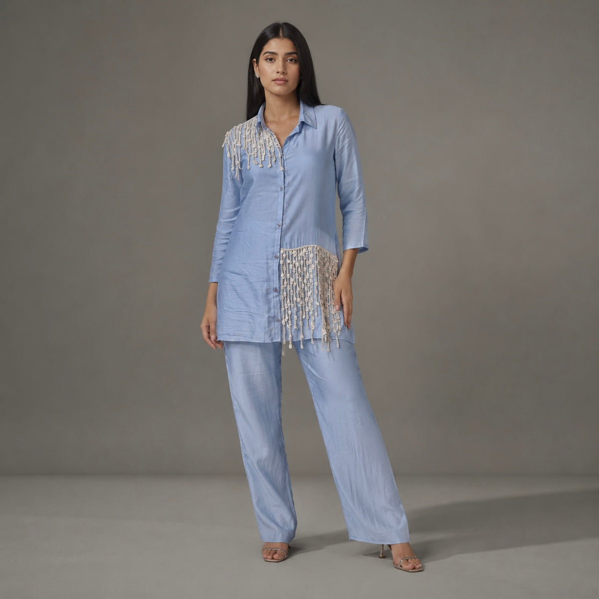 The Powder-Blue Tassel-Fringe Coord Set