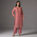 The Rose-Pink Zari Coord Set